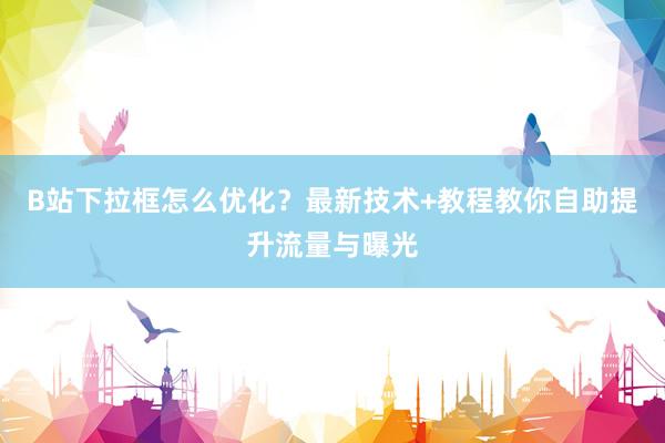 B站下拉框怎么优化？最新技术+教程教你自助提升流量与曝光