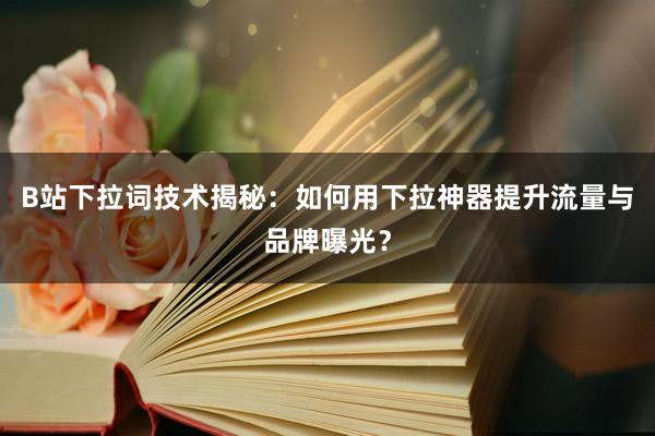 B站下拉词技术揭秘：如何用下拉神器提升流量与品牌曝光？