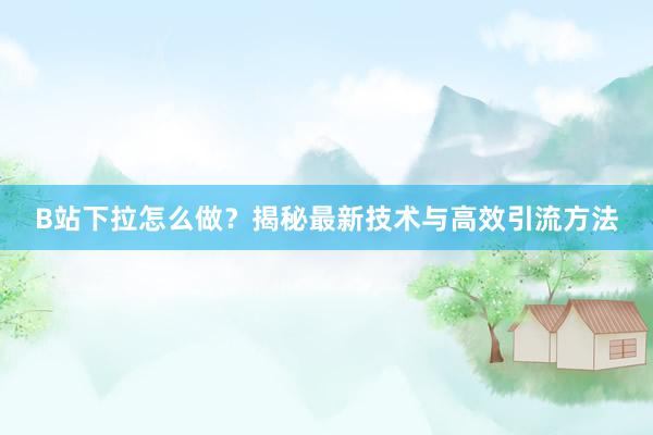 B站下拉怎么做？揭秘最新技术与高效引流方法