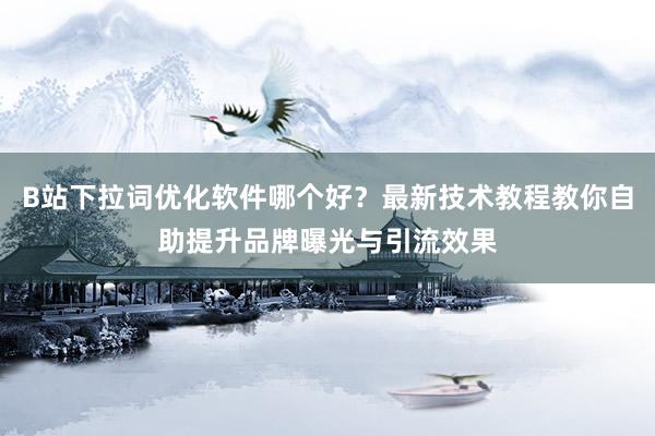 B站下拉词优化软件哪个好？最新技术教程教你自助提升品牌曝光与引流效果