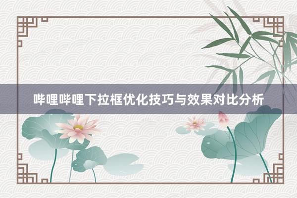 哔哩哔哩下拉框优化技巧与效果对比分析