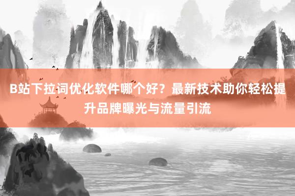 B站下拉词优化软件哪个好？最新技术助你轻松提升品牌曝光与流量引流