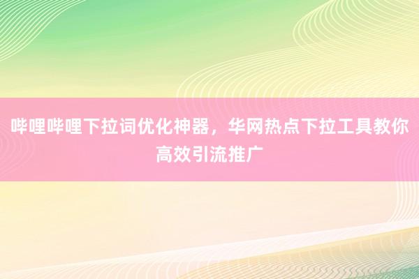 哔哩哔哩下拉词优化神器，华网热点下拉工具教你高效引流推广