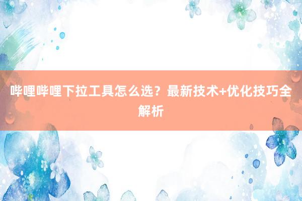 哔哩哔哩下拉工具怎么选？最新技术+优化技巧全解析