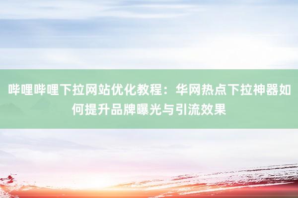 哔哩哔哩下拉网站优化教程：华网热点下拉神器如何提升品牌曝光与引流效果