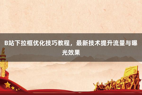B站下拉框优化技巧教程，最新技术提升流量与曝光效果