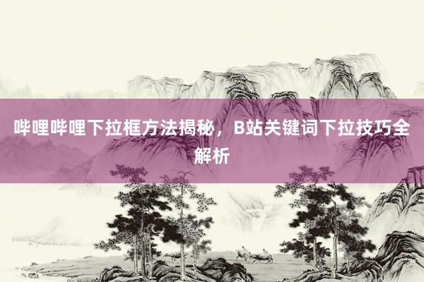 哔哩哔哩下拉框方法揭秘，B站关键词下拉技巧全解析