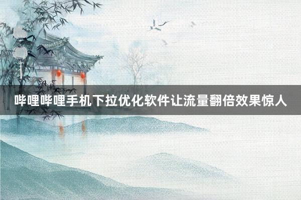 哔哩哔哩手机下拉优化软件让流量翻倍效果惊人