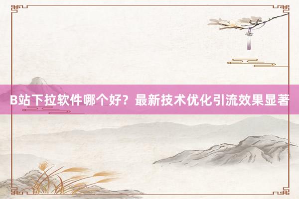 B站下拉软件哪个好？最新技术优化引流效果显著