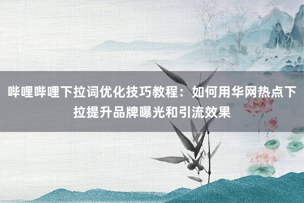 哔哩哔哩下拉词优化技巧教程：如何用华网热点下拉提升品牌曝光和引流效果
