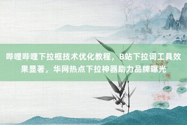 哔哩哔哩下拉框技术优化教程，B站下拉词工具效果显著，华网热点下拉神器助力品牌曝光