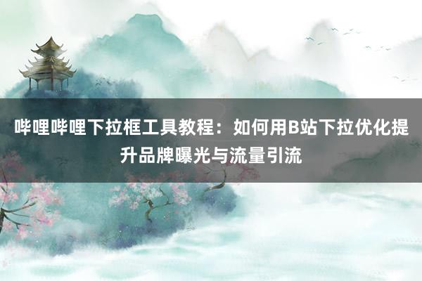 哔哩哔哩下拉框工具教程：如何用B站下拉优化提升品牌曝光与流量引流