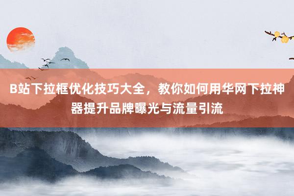B站下拉框优化技巧大全，教你如何用华网下拉神器提升品牌曝光与流量引流