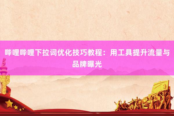 哔哩哔哩下拉词优化技巧教程：用工具提升流量与品牌曝光