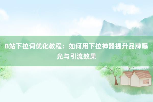 B站下拉词优化教程：如何用下拉神器提升品牌曝光与引流效果