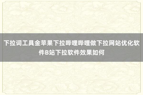 下拉词工具金苹果下拉哔哩哔哩做下拉网站优化软件B站下拉软件效果如何