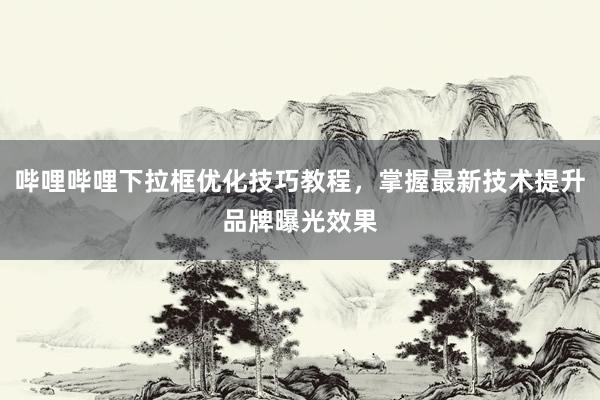 哔哩哔哩下拉框优化技巧教程，掌握最新技术提升品牌曝光效果