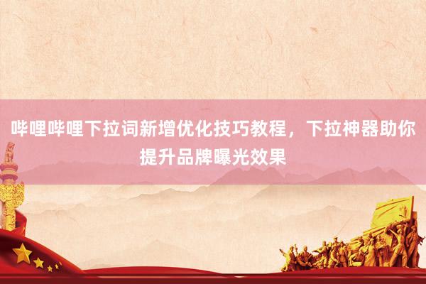 哔哩哔哩下拉词新增优化技巧教程，下拉神器助你提升品牌曝光效果