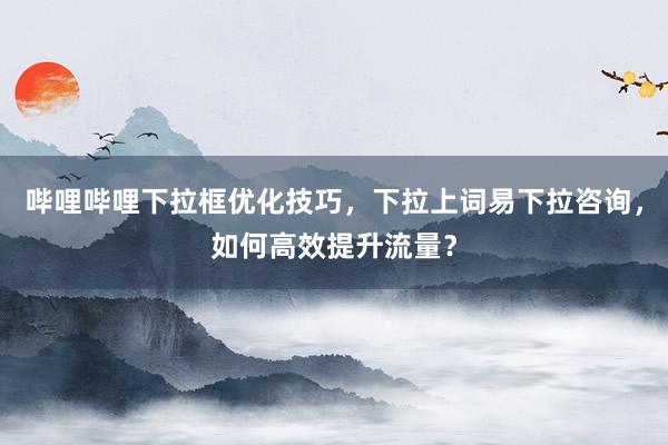 哔哩哔哩下拉框优化技巧，下拉上词易下拉咨询，如何高效提升流量？