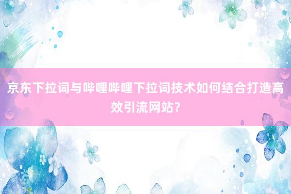 京东下拉词与哔哩哔哩下拉词技术如何结合打造高效引流网站？