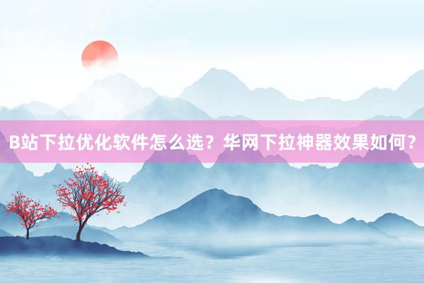 B站下拉优化软件怎么选？华网下拉神器效果如何？