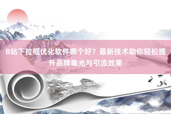 B站下拉框优化软件哪个好？最新技术助你轻松提升品牌曝光与引流效果
