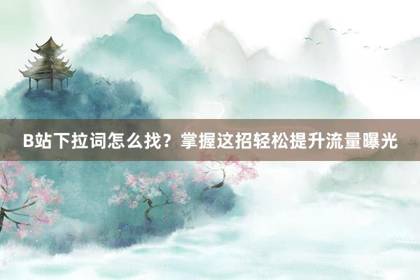 B站下拉词怎么找？掌握这招轻松提升流量曝光