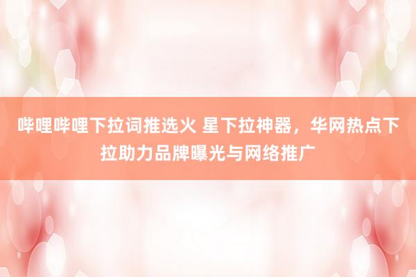 哔哩哔哩下拉词推选火 星下拉神器，华网热点下拉助力品牌曝光与网络推广