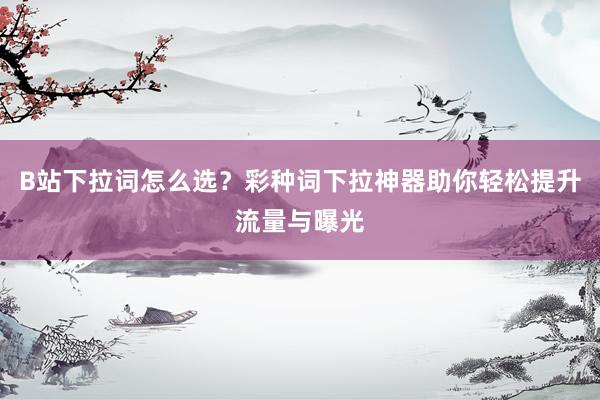 B站下拉词怎么选？彩种词下拉神器助你轻松提升流量与曝光