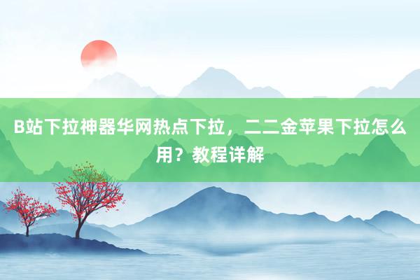 B站下拉神器华网热点下拉，二二金苹果下拉怎么用？教程详解